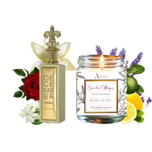 Set December Vanilla EDP & Scented CANDLE  by Aroma Concepts